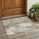3' X 5' Sage And Green Abstract Washable Indoor Outdoor Area Rug
