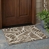 3' X 5' Chocolate And Brown Botanical Leaves Washable Indoor Outdoor Area Rug