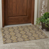 3' X 5' Chocolate And Brown Striped Washable Indoor Outdoor Area Rug