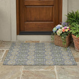 3' X 5' Gray And Graphite Striped Washable Indoor Outdoor Area Rug