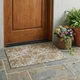 3' X 5' Beige And Brown Abstract Washable Indoor Outdoor Area Rug