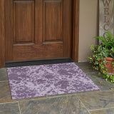 3' X 5' Lavender And Purple Abstract Washable Indoor Outdoor Area Rug