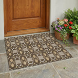 3' X 5' Chocolate And Brown Striped Washable Indoor Outdoor Area Rug