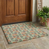 3' X 5' Green And Beige Geometric Washable Indoor Outdoor Area Rug