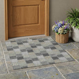 3' X 5' Gray And Silver Patchwork Washable Indoor Outdoor Area Rug
