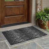 3' X 5' Black And Graphite Animal Print Washable Indoor Outdoor Area Rug