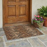 3' X 5' Rust And Orange Animal Print Washable Indoor Outdoor Area Rug