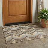 3' X 5' Chocolate And Brown Abstract Washable Indoor Outdoor Area Rug