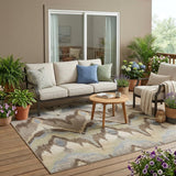 5' X 8' Chocolate And Brown Abstract Washable Indoor Outdoor Area Rug