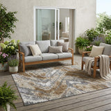 5' X 8' Chocolate And Brown Abstract Washable Indoor Outdoor Area Rug