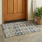 3' X 5' Gray And Silver Abstract Washable Indoor Outdoor Area Rug