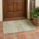 3' X 5' Sage And Green Abstract Washable Indoor Outdoor Area Rug