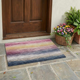 3' X 5' Blush And Pink Striped Washable Indoor Outdoor Area Rug