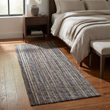 3' X 5' Brown And Copper Striped Shag Washable Area Rug With UV Protection