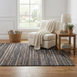 5' X 8' Brown And Copper Striped Shag Washable Area Rug With UV Protection