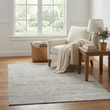 5' X 8' Beige And Ivory Abstract Shag Washable Area Rug With UV Protection