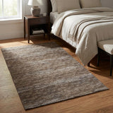 3' X 5' Brown And Gray Abstract Shag Washable Area Rug With UV Protection