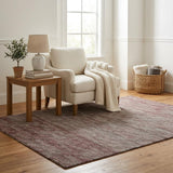 5' X 8' Burgundy And Ivory Abstract Shag Washable Area Rug With UV Protection