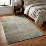 3' X 5' Brown And Chocolate Abstract Shag Washable Area Rug With UV Protection