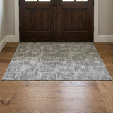 3' X 5' Gray And Charcoal Geometric Shag Washable Area Rug With UV Protection