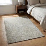 3' X 5' Beige And Ivory Abstract Shag Washable Area Rug With UV Protection