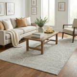 5' X 8' Beige And Ivory Abstract Shag Washable Area Rug With UV Protection