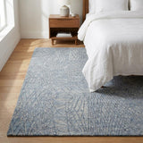 3' X 5' Blue And Gray Abstract Shag Washable Area Rug With UV Protection