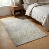 3' X 5' Beige And Ivory Abstract Shag Washable Area Rug With UV Protection