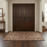 3' X 5' Chocolate And Charcoal Oriental Shag Washable Area Rug With UV Protection