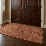 3' X 5' Orange And Charcoal Oriental Shag Washable Area Rug With UV Protection