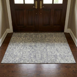 3' X 5' Gray And Charcoal Oriental Shag Washable Area Rug With UV Protection