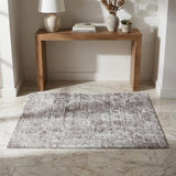 3' X 5' Brown And Charcoal Oriental Shag Washable Area Rug With UV Protection