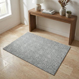 3' X 5' Gray And Silver Animal Print Shag Washable Area Rug With UV Protection