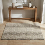 3' X 5' Fawn And Silver Animal Print Shag Washable Area Rug With UV Protection
