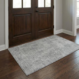 3' X 5' Gray And Beige Abstract Shag Washable Area Rug With UV Protection