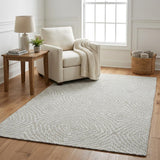 5' X 8' Linen And Taupe Abstract Shag Washable Area Rug With UV Protection
