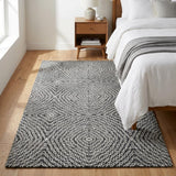 3' X 5' Gray And Ivory Abstract Shag Washable Area Rug With UV Protection