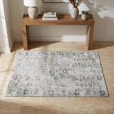 3' X 5' Gray And Charcoal Oriental Shag Washable Area Rug With UV Protection