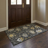 3' X 5' Gray And Pewter Oriental Shag Washable Area Rug With UV Protection