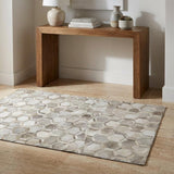 3' X 5' Gray And Ivory Geometric Shag Washable Area Rug With UV Protection