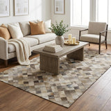 5' X 8' Gray And Ivory Animal Print Shag Washable Area Rug With UV Protection