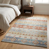3' X 5' Ivory And Beige Geometric Shag Washable Area Rug With UV Protection