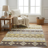 5' X 8' Purple And Gray Geometric Shag Washable Area Rug With UV Protection
