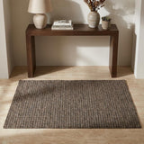 3' X 5' Chocolate And Black Houndstooth Shag Washable Area Rug With UV Protection