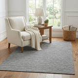 5' X 8' Gray And Light Gray Striped Shag Washable Area Rug With UV Protection