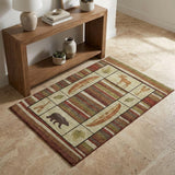 3' X 5' Red And Chocolate Animal Print Shag Washable Area Rug With UV Protection