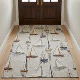 3' X 5' Ivory And Beige Geometric Shag Washable Area Rug With UV Protection