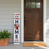 46" Red White And Blue Solid Wood Land Of The Free Home of the Brave Porch Sign
