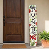 46" White Green And Red Solid Wood Front Porch Sittin' Butterfly Porch Sign