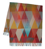 59" X 71" Off White Red And Yellow Geometric Throw Blanket with Fringe